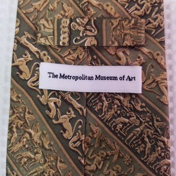 Vintage Metropolitan Museum of Art Men's Tie 100% Silk Egyptian Retro 3 3/4x60" - Picture 5 of 8